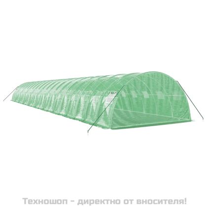 Оранжерия със стоманена рамка зелена 80 м² 20x4x2 м