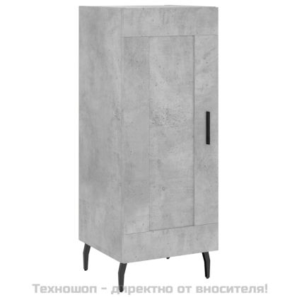 Сайдборд, бетонно сив, 34,5x34x90 см, инженерно дърво