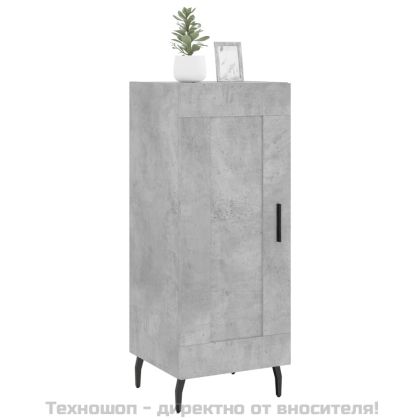Сайдборд, бетонно сив, 34,5x34x90 см, инженерно дърво