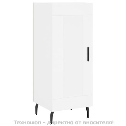 Сайдборд, бял, 34,5x34x90 см, инженерно дърво