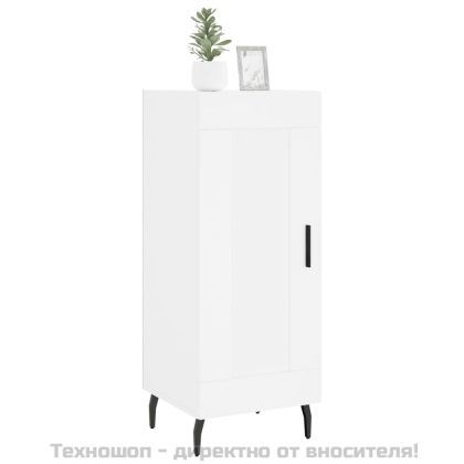 Сайдборд, бял, 34,5x34x90 см, инженерно дърво