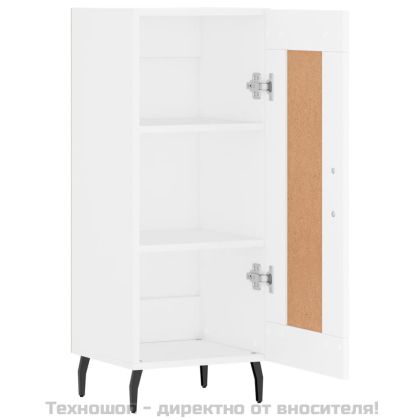 Сайдборд, бял, 34,5x34x90 см, инженерно дърво