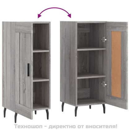 Сайдборд, сив сонома, 34,5x34x90 см, инженерно дърво