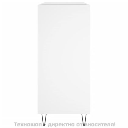 Шкаф за грамофонни плочи бял 84,5x38x89 см инженерно дърво