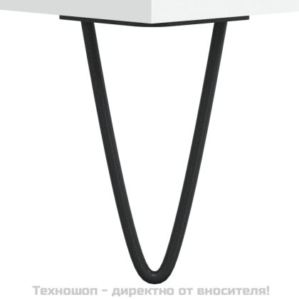 Шкаф за грамофонни плочи бял 84,5x38x89 см инженерно дърво