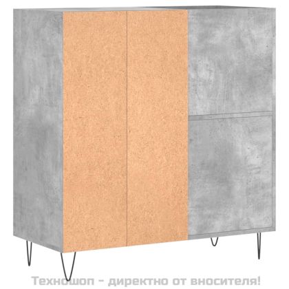 Шкаф за грамофонни плочи сив 84,5x38x89 см инженерно дърво