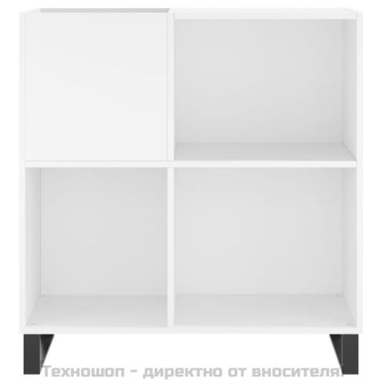 Шкаф за грамофонни плочи бял 84,5x38x89 см инженерно дърво