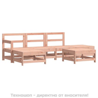 Градински комплект с възглавници, 6 части, дугласко дърво масив