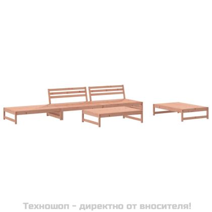 Градински комплект с възглавници, 5 части, дугласко дърво масив