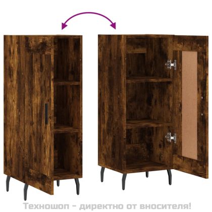 Сайдборд, опушен дъб, 34,5x34x90 см, инженерно дърво