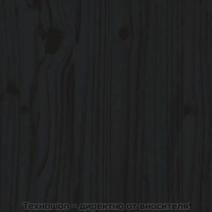 Градински комплект с възглавници, 5 части, черен, дърво масив