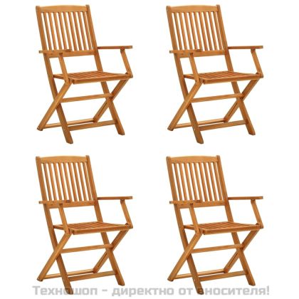 Градински трапезен комплект от 5 части, акациево дърво масив