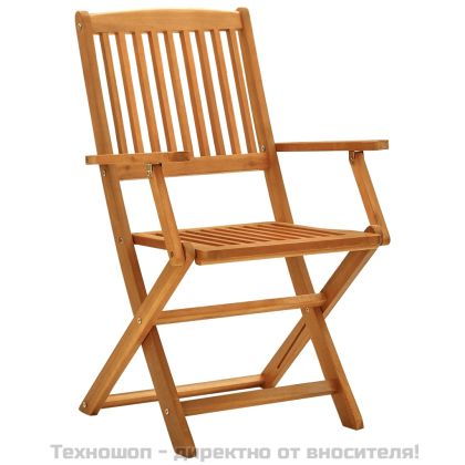 Градински трапезен комплект от 5 части, акациево дърво масив