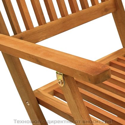 Градински трапезен комплект от 5 части, акациево дърво масив