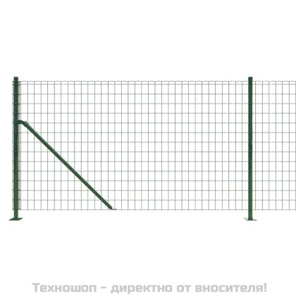 Плетена оградна мрежа с фланец, зелена, 0,8x25 м