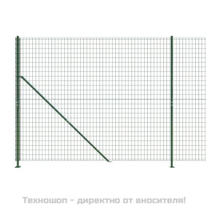 Плетена оградна мрежа с фланец, зелена, 1,6x25 м