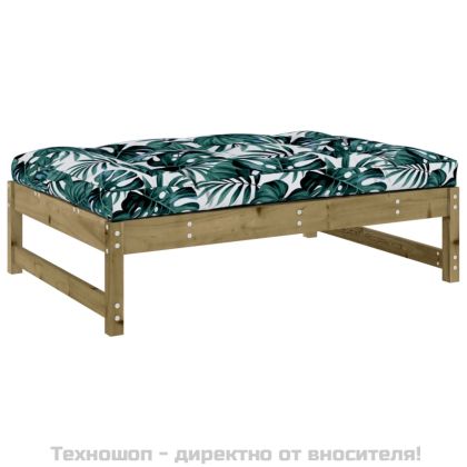 Градински лаундж комплект 4 части с възглавници импрегниран бор