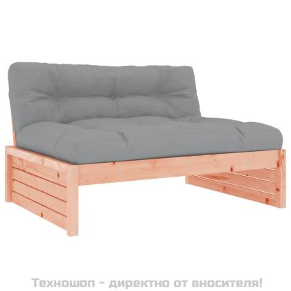 Градински комплект с възглавници, 6 части, дугласко дърво масив