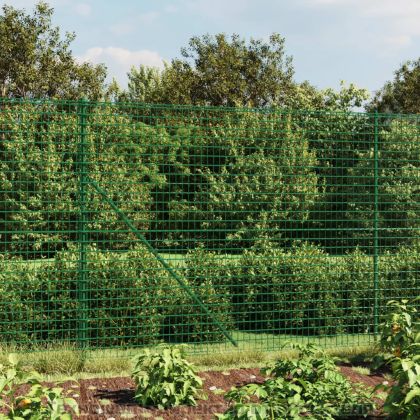 Плетена оградна мрежа с фланец, зелена, 1,8x10 м
