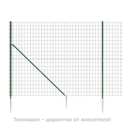 Плетена оградна мрежа с шипове, зелена, 2,2x25 м
