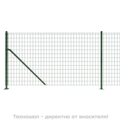 Плетена оградна мрежа с фланец, зелена, 1x25 м