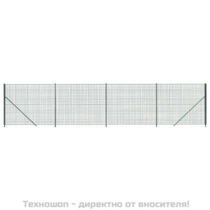 Плетена оградна мрежа с фланец, зелена, 2x10 м