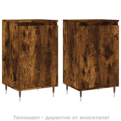 Бюфети 2 бр опушен дъб 40x35x70 см инженерно дърво