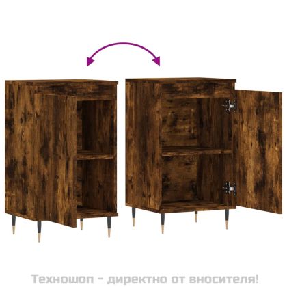 Бюфети 2 бр опушен дъб 40x35x70 см инженерно дърво
