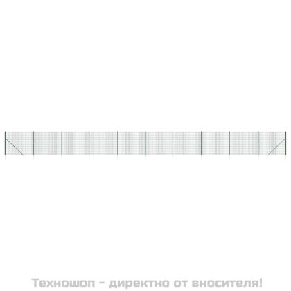 Плетена оградна мрежа с шипове, зелена, 2x25 м