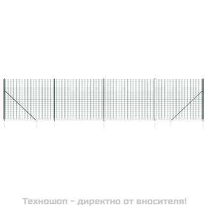 Ограда от телена мрежа с шипове зелена 1,6x10 м