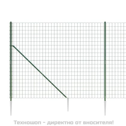 Ограда от телена мрежа с шипове зелена 1,6x10 м
