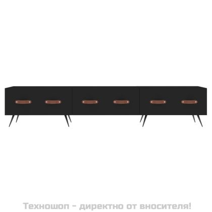 ТВ шкаф, черен, 150x36x30 см, инженерно дърво