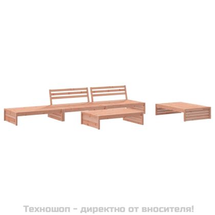 Градински комплект с възглавници, 5 части, дугласко дърво масив