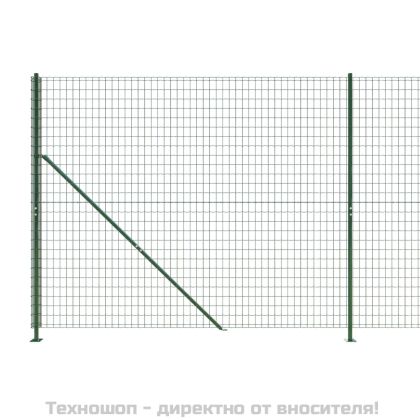 Плетена оградна мрежа с фланец, зелена, 1,8x25 м