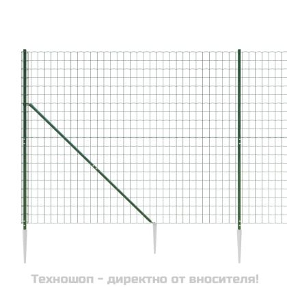 Ограда от телена мрежа с шипове, зелена, 2x10 м