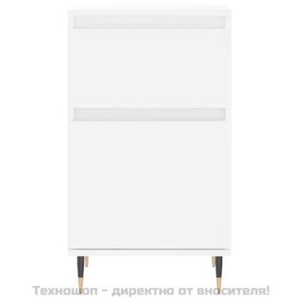 Бюфети, 2 бр, бели, 40x35x70 см, инженерно дърво