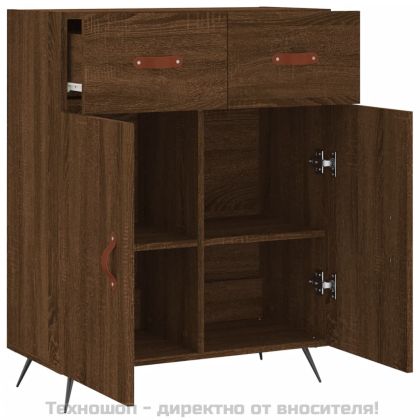 Сайдборд, Кафяв дъб, 69,5x34x90 см, инженерно дърво