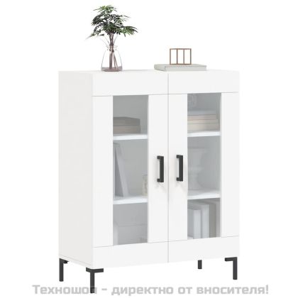 Сайдборд, бял, 69,5x34x90 см, инженерно дърво