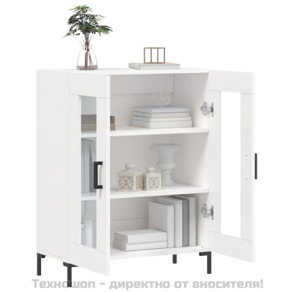 Сайдборд, бял, 69,5x34x90 см, инженерно дърво