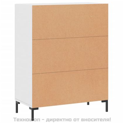Сайдборд, бял, 69,5x34x90 см, инженерно дърво