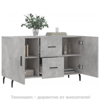 Сайдборд, бетонно сив, 100x36x60 см, инженерно дърво