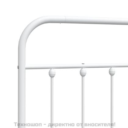 Метална табла за глава, бяла, 120 см