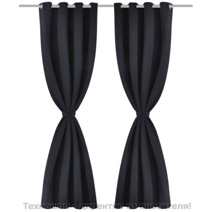 Черни блекаут завеси от сатен 135 х 245 см