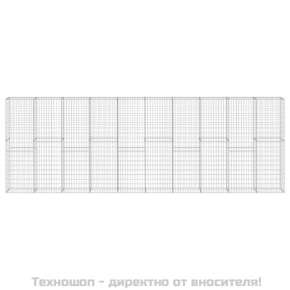 Габионна стена с капаци, поцинкована стомана, 600х30х200 см