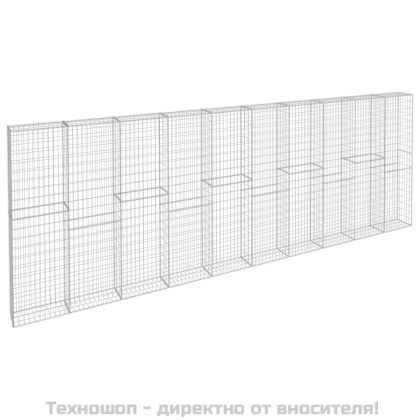 Габионна стена с капаци, поцинкована стомана, 600х30х200 см