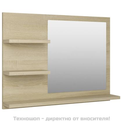 Огледало за баня, дъб сонома, 60x10,5x45 см, инженерно дърво