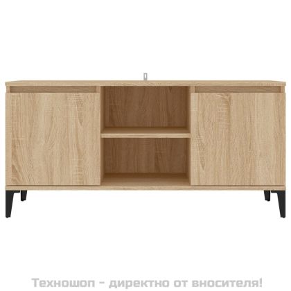 ТВ шкаф с метални крака, сонома дъб, 103,5x35x50 см