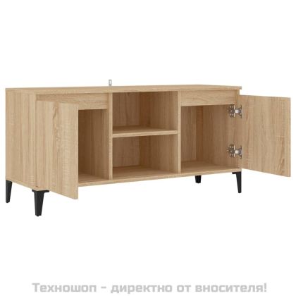 ТВ шкаф с метални крака, сонома дъб, 103,5x35x50 см