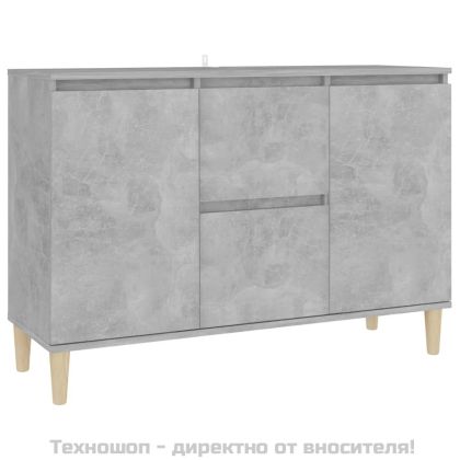 Бюфет, бетонно сив, 101x35x70 см, инженерно дърво