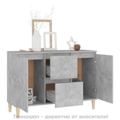 Бюфет, бетонно сив, 101x35x70 см, инженерно дърво